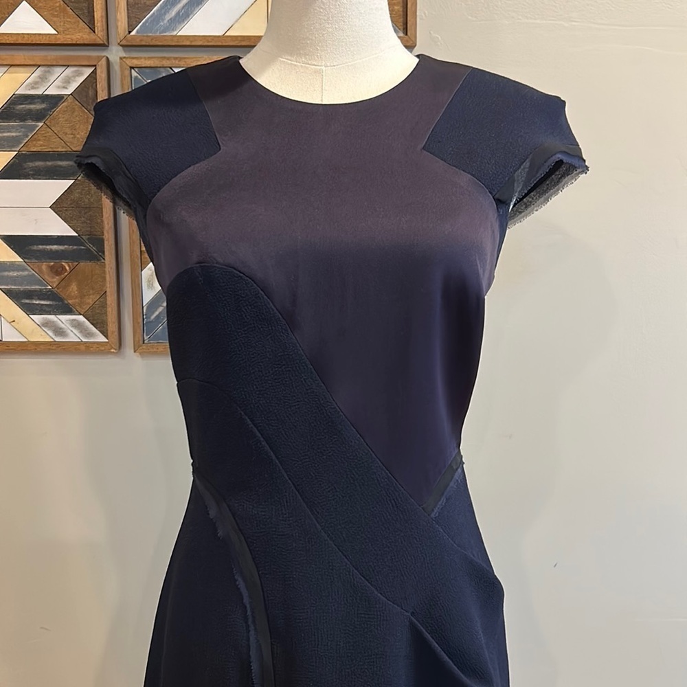 Bcbg Maxazria Runway Asymmetrical Patchwork Navy … - image 3